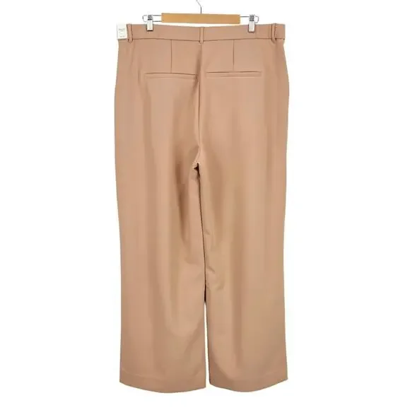 NWT Abercrombie & Fitch Sloane Tailored Wide Leg Pant In Tan Size 34 Regular - Picture 4 of 10